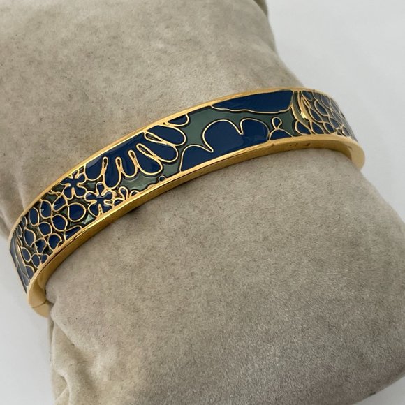 J. Crew Bracelet gold plated bangle enamel paint F - Picture 2 of 11